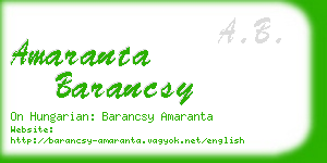 amaranta barancsy business card